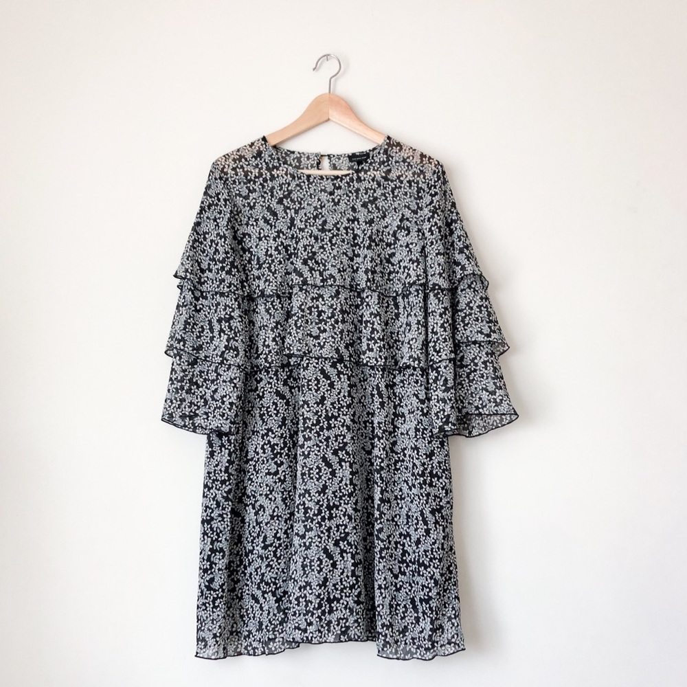 Who What Wear floral chiffon tiered dress